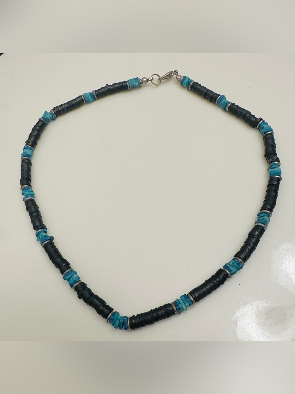 Artisan Black and Turquoise Beaded Women’s Necklace*Choker style*GUC